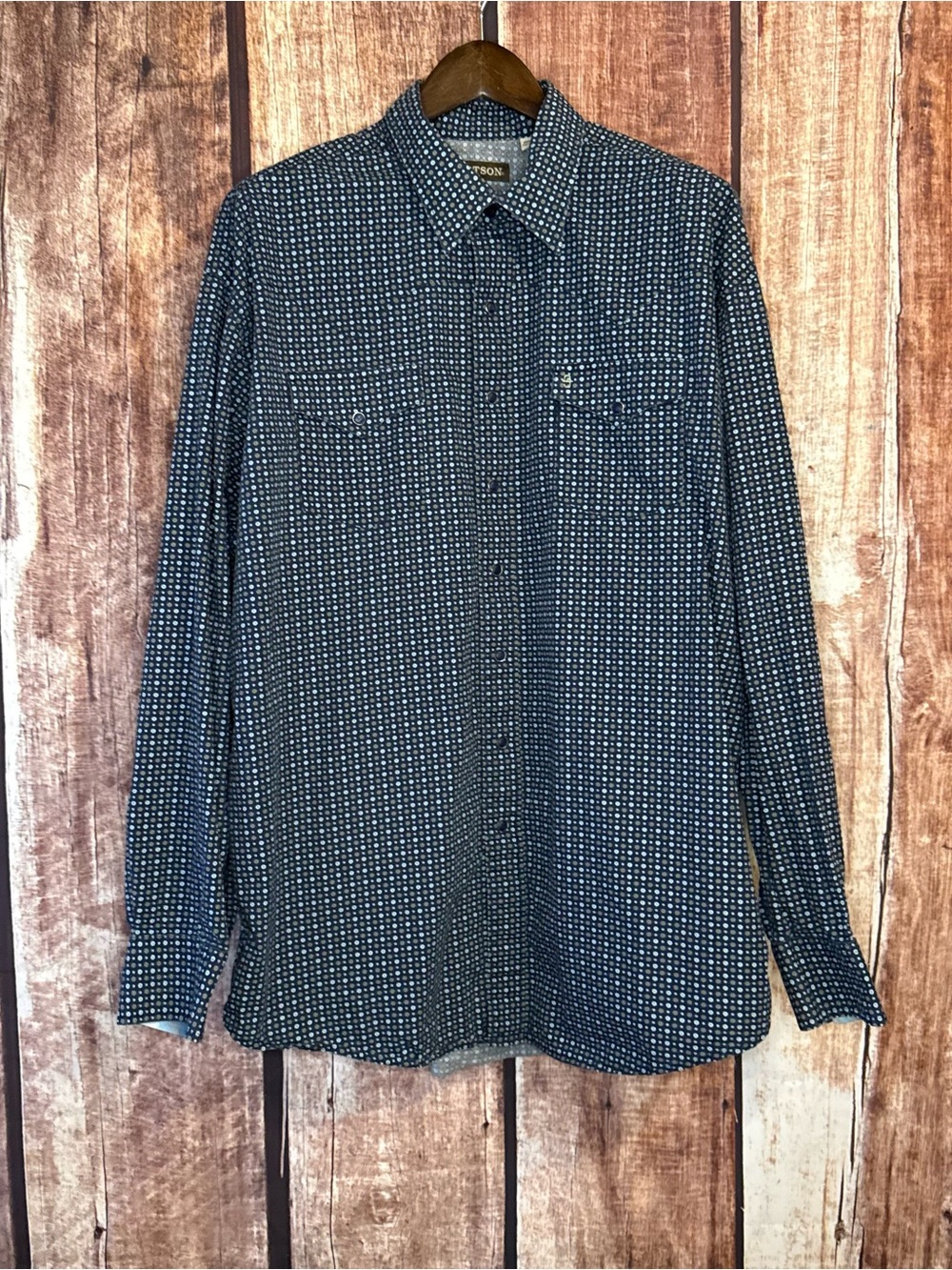 Stetson Navy Blue Patterned Button-Down Shirt